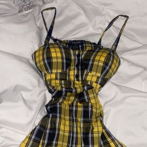 Plaid yellow dress